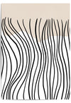 Black beige and white abstract line art fine art print