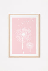 pink dandelion wall art