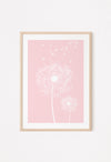 pink dandelion wall art