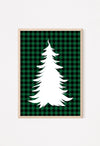 Rustic farmhouse Christmas wall decor with plaid background