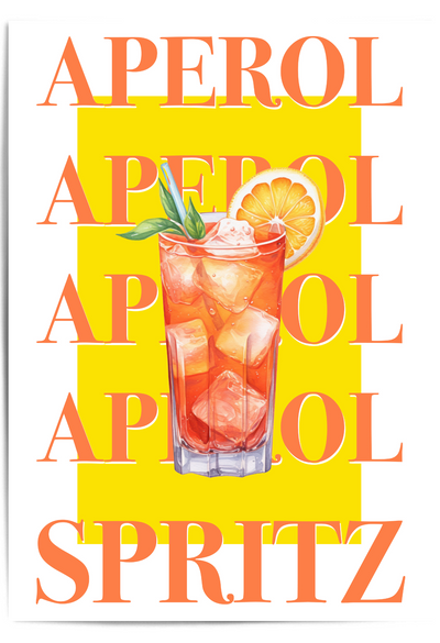 Aperol Spritz Cocktail Poster Print