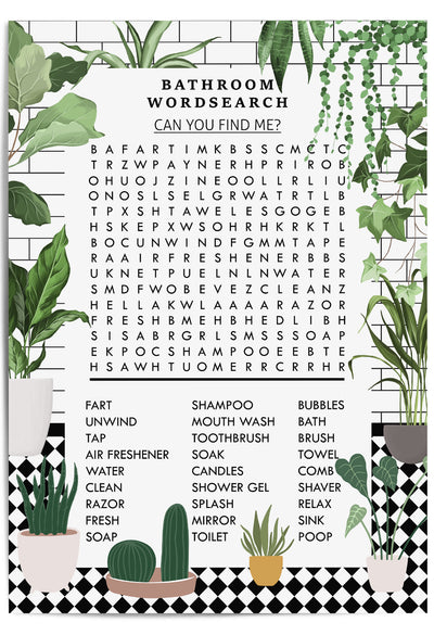 tropical bathroom word search puzzle print