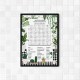 green bathroom wordsearch wall prints