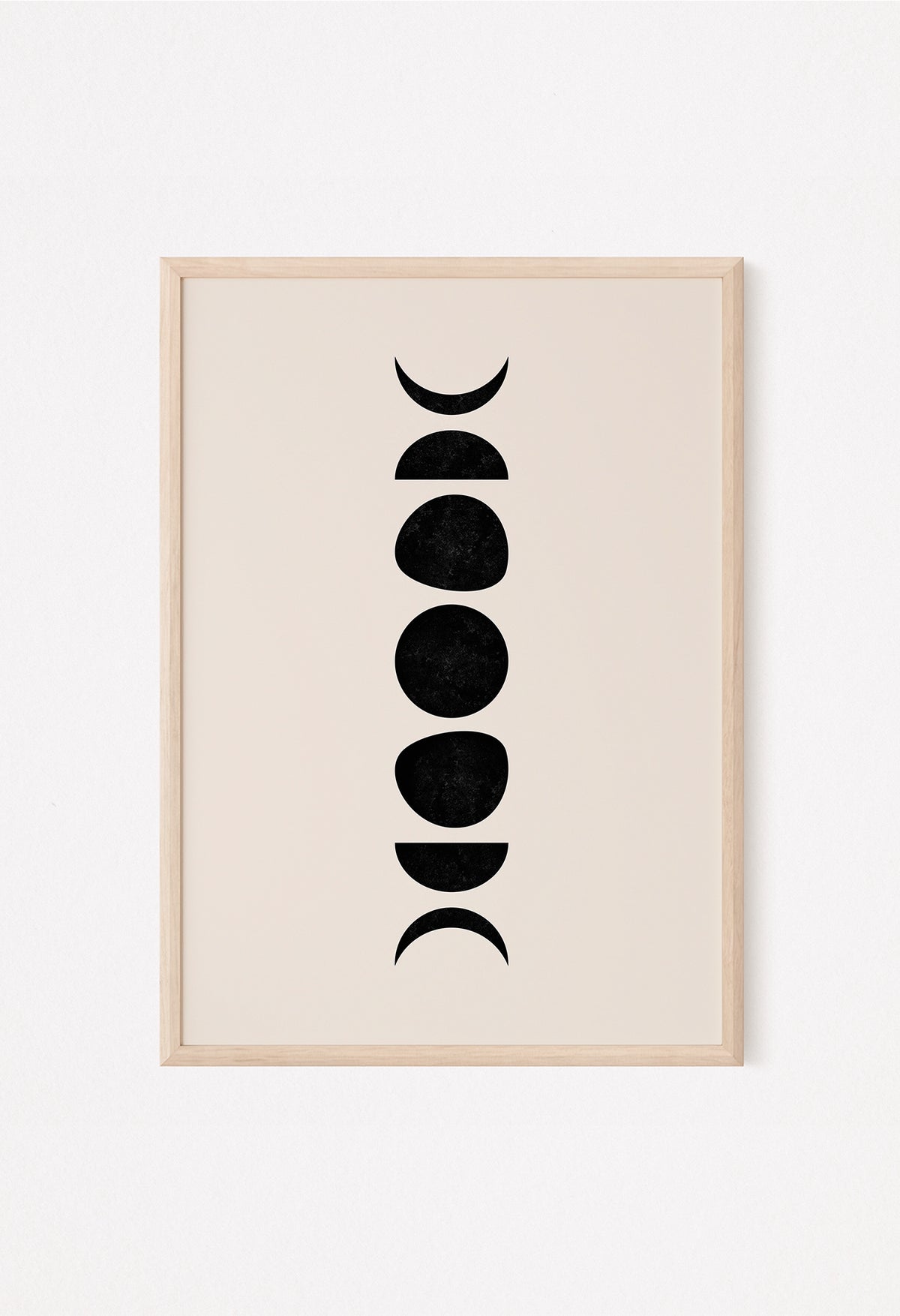 black and beige moon phase wall art
