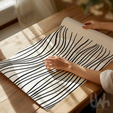 Neutral abstract line art print for modern interior