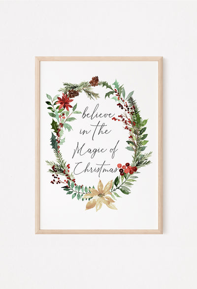 believe in the magic of Christmas wall sign