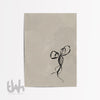 Minimalist Black Bow Wall Art – Neutral Beige Background Print | Elegant Line Drawing for Modern Interiors