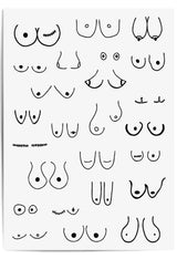 This print features a beautiful line art design of boobs.