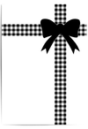 Black and white buffalo plaid bow Christmas wall art print