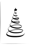 Modern black and white Christmas tree wall art print