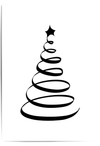 Modern black and white Christmas tree wall art print