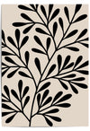 Beige wall art poster with black leaf pattern