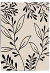 Beige print with black leaf pattern