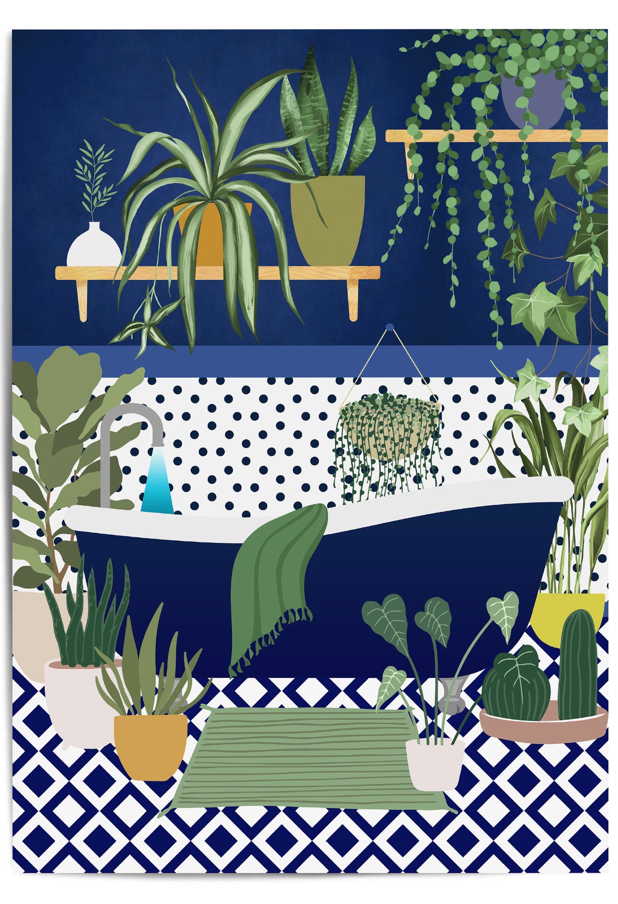 Tropical Blue Bathroom Print – The Wall Habitat