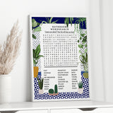Blue Bathroom Word Search Art Print