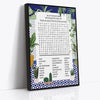 Blue Bathroom Word Search Canvas Print