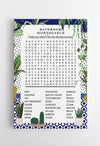 Blue Bathroom Word Search Canvas Print