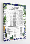 Blue Bathroom Word Search Canvas Print