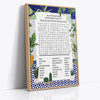 Blue Bathroom Word Search Canvas Print