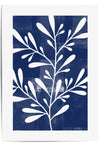 navy blue leaf print