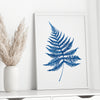 blue botanical fern print