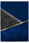 navy blue and gold geometric print with leopard pattern