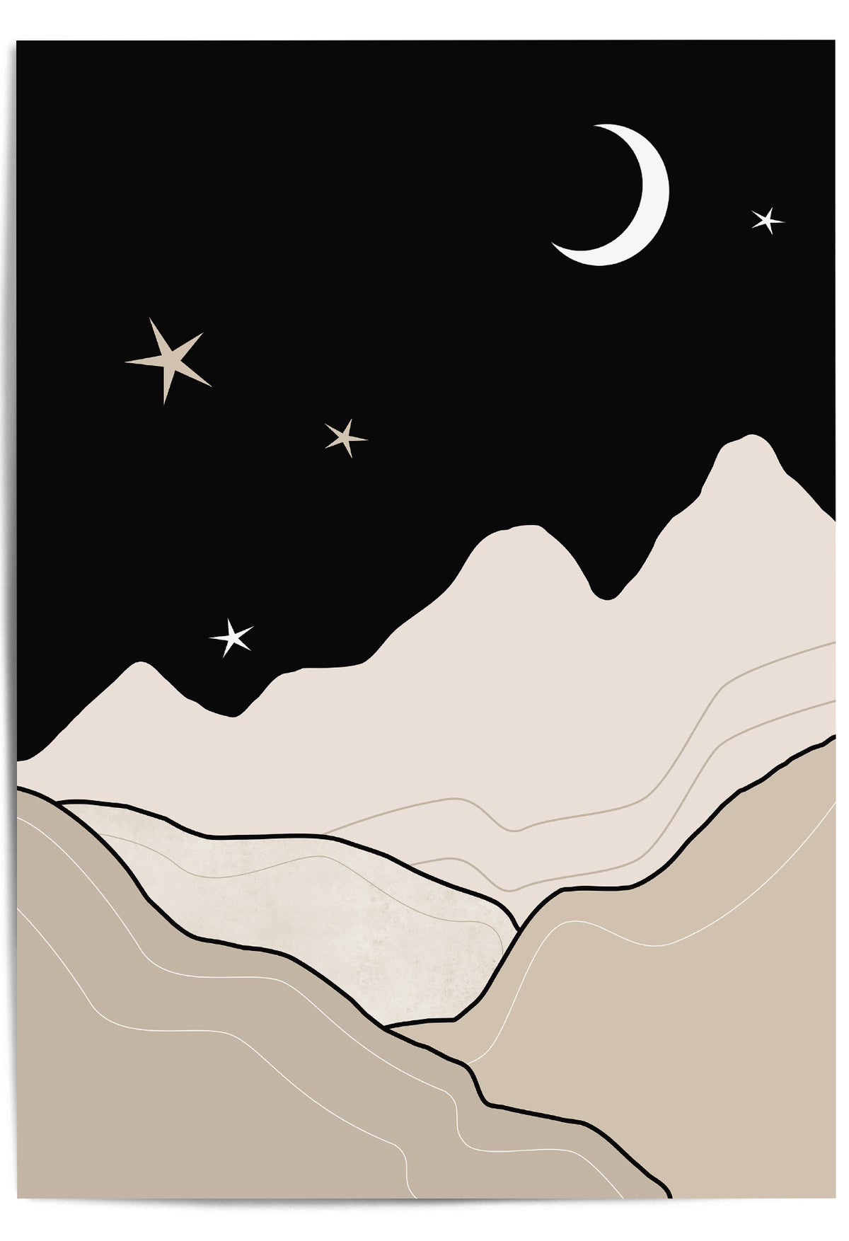 Neutral Mountain Range Poster