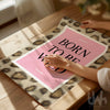 Born to be wild pink leopard print wall art 