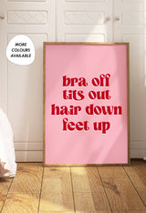 bff gift - bra off tits out red and pink wall art