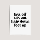 black and white bra off print