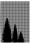 Buffalo plaid Christmas trees wall art print black and white