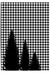 Buffalo plaid Christmas trees wall art print black and white