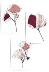 burgundy and blush leaf prints