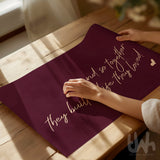 Wine red bedroom decor print with sentimental couples quote
