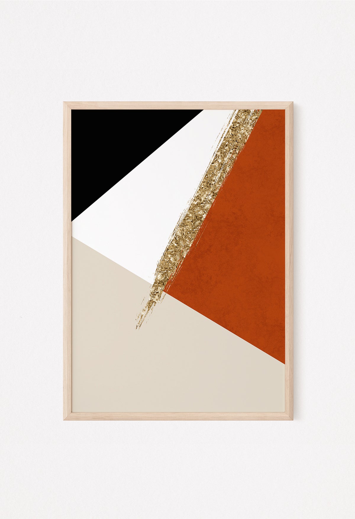 beige and terracotta wall decor