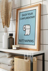 butt napkin bathroom print