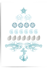 coastal christmas tree print