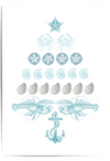 coastal christmas tree print