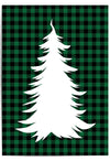 Buffalo plaid Christmas tree wall art print green and black