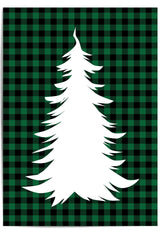 Buffalo plaid Christmas tree wall art print green and black