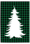 Buffalo plaid Christmas tree wall art print green and black
