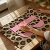 Personalised Leopard Initial Wall Art | Pink Animal Print Letter Poster