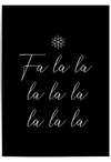 Fa La La Christmas Wall Art Print – Minimalist Black and White Holiday Decor