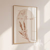 Fall Is In The Air Wall Art – Minimalist Autumn Quote Print with Botanical Line Illustration