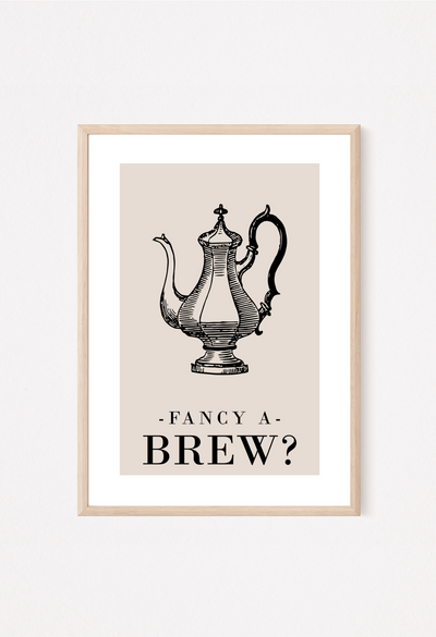 fancy a brew beige kitchen art