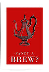 Fancy a Brew Red and Black Kitchen Wall Art Decor