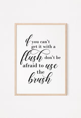 funny bathroom brush flush print