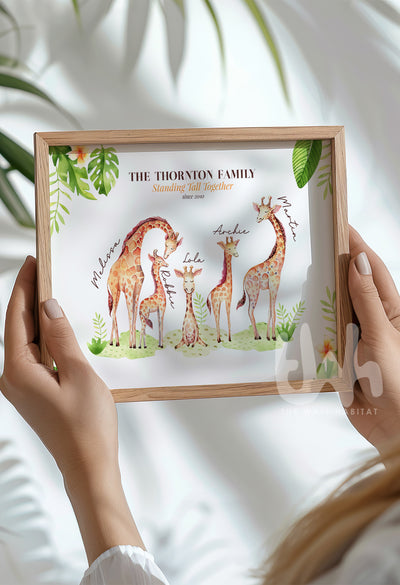 giraffe family print