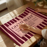 Burgundy and pink funny bedroom quote poster being prepared for framing