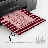 Funny bedroom printable artwork emerging from a home printer